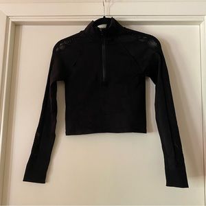 Fabletics Leona Sculptknit Half Zip Long Sleeve Crop Top